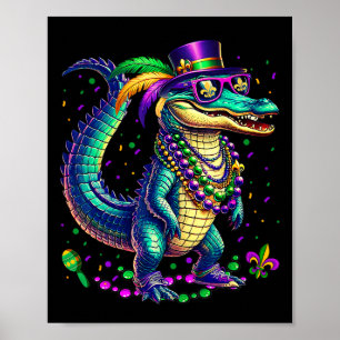 Mardigator Mardi Gras Alligator Männer Frauen Mard Poster