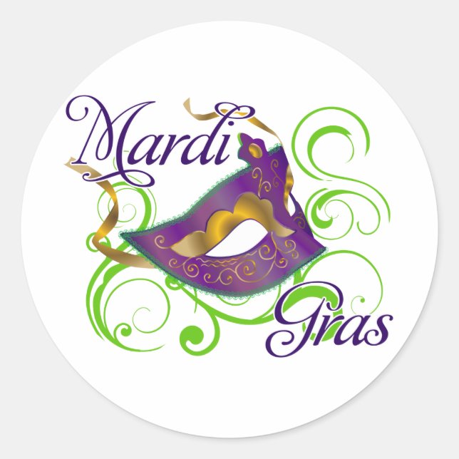 MardiGras Runder Aufkleber (Vorderseite)