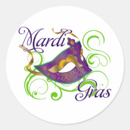 MardiGras Runder Aufkleber