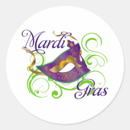 MardiGras Runder Aufkleber
