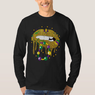 Mardis Grad Lips Queen Carnival Costume T-Shirt