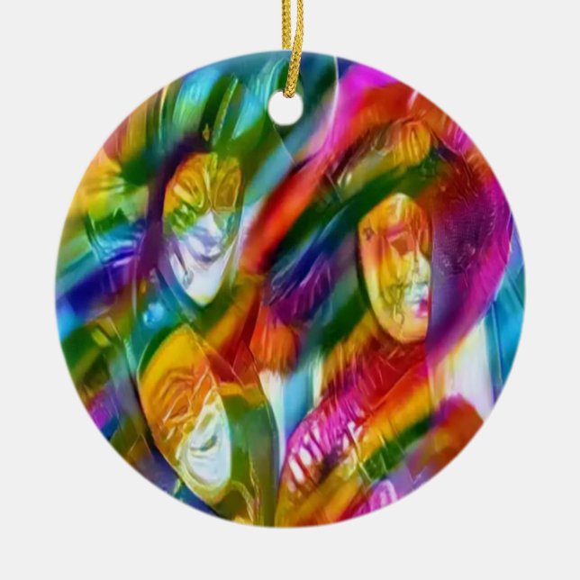 Mardis Gras Keramik Ornament (Vorne)