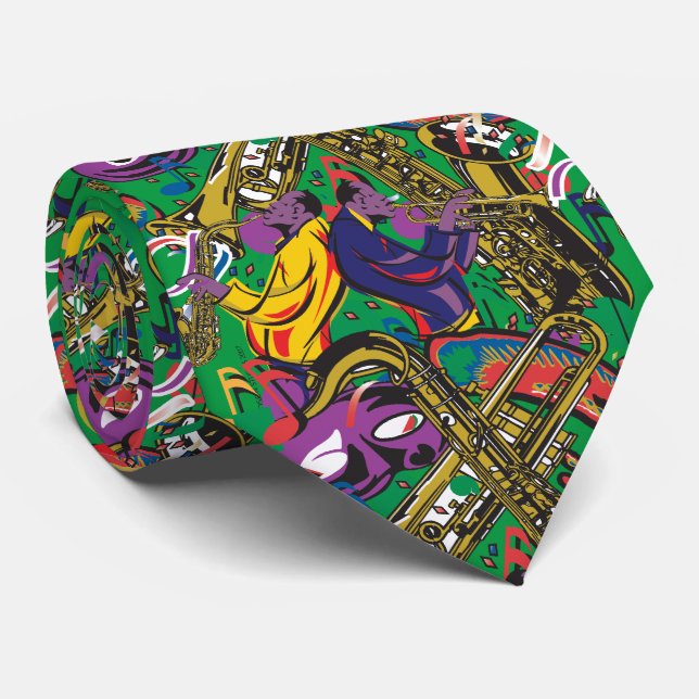 Mardis Gras New Orleans Krawatte (Gerollt)