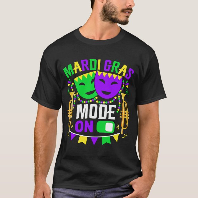Mardy Gras Mode On Celebrrations Parade Fett Diens T-Shirt (Vorderseite)