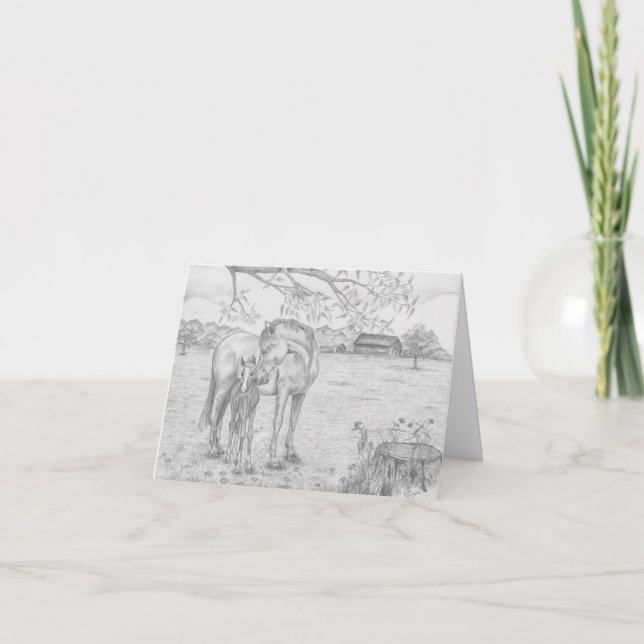 Mare and Foal Karte (Vorderseite)