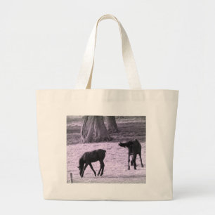 Mare and Foal Lila Tint Jumbo Stoffbeutel