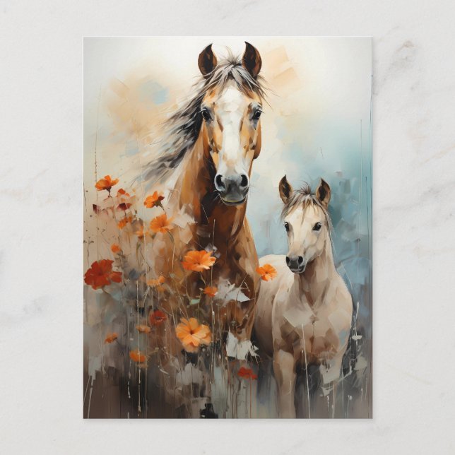 Mare and Foal Postkarte (Vorderseite)