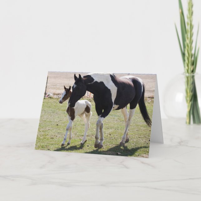 Mare und Filly Walking Karte (Vorderseite)