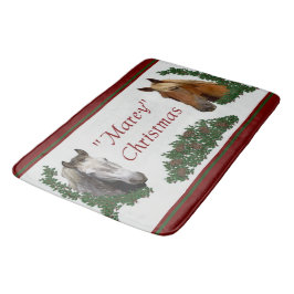 Mare-y Christmas Horse Lovers Badematte