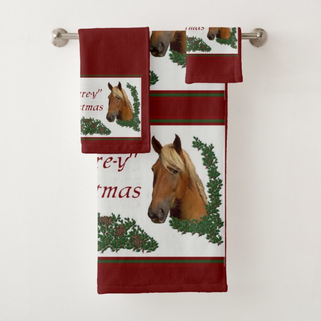 Mare-y Christmas Horse Lovers Badhandtuch Set (Insitu)