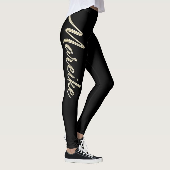 Mareike white gold Handwriting Hose Leggings (Rechts)