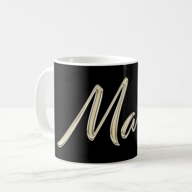 Marek Name whitegold Tasse Teetasse Kaffeetasse (Vorderseite Links)