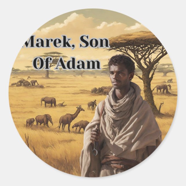Marek, Sohn von Adam-Aufklebern Runder Aufkleber (Vorderseite)