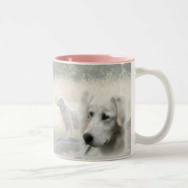 Maremma-Hüter-Design Zweifarbige Tasse (Rechts)