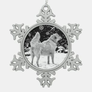 Maremma-Schnee Schneeflocken Zinn-Ornament