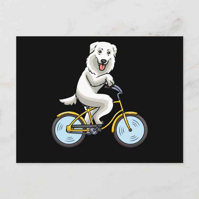 Maremmano Abruzzese Sheepdog Hund Fahrradfahrer Postkarte (Vorderseite)
