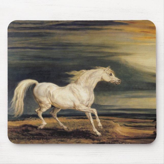 Marengo das Weiße Pferd (von James Ward) Mousepad (Vorne)