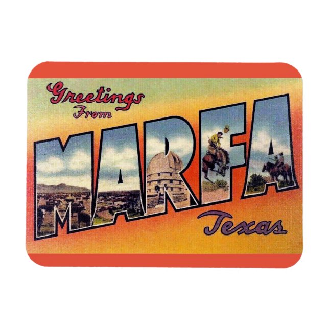 Marfa Texas Magnet - Vintage voyage (Horizontal)