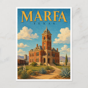 Marfa Texas Presidio Courthouse GeoSaga Postkarte