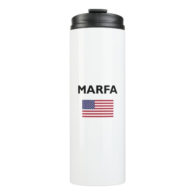 Marfa Texas USA Flag Light Color Thermosbecher (Vorderseite)