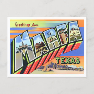 Marfa, Texas Vintag Big Letters Postcard Postkarte