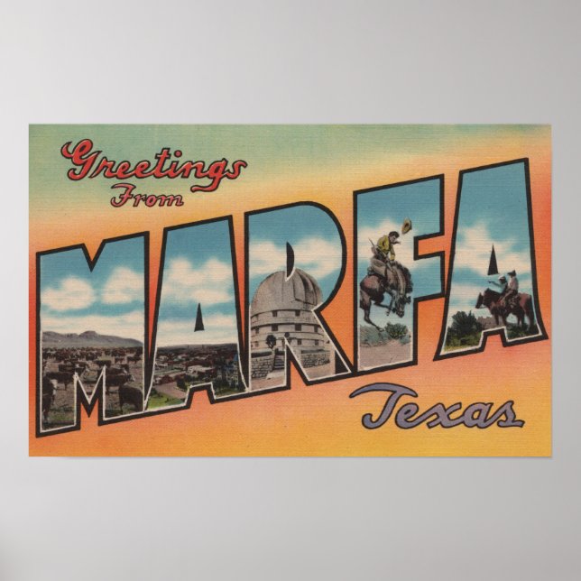 Marfa, TexasGroße BriefszenenMarfa, TX Poster (Vorne)