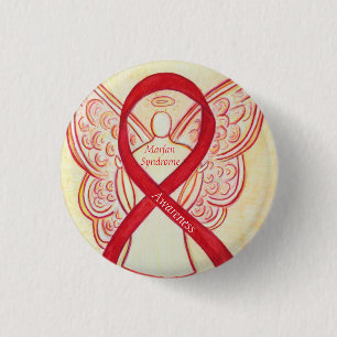 Marfan Syndrom Angel Awareness Ribbon Custom Butto Button