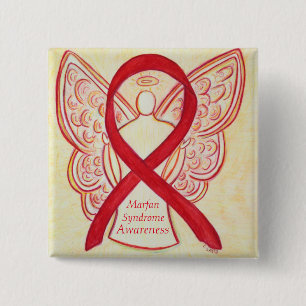 Marfan Syndrom Angel Awareness Ribbon Custom Butto Button