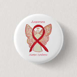 Marfan Syndrom Engel Awareness Ribbon Custom Butto Button