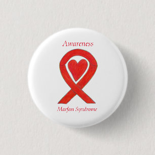 Marfan Syndrome Awareness Heart Ribbon Custom Butt Button