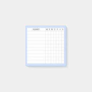 Margaret Collection Habit Tracker in Blue Post-it Klebezettel