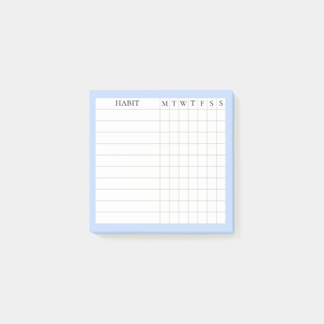 Margaret Collection Habit Tracker in Blue Post-it Klebezettel (Vorderseite)