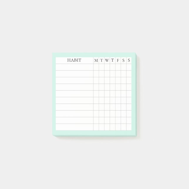 Margaret Collection Habit Tracker in Mint Post-it Klebezettel (Vorderseite)