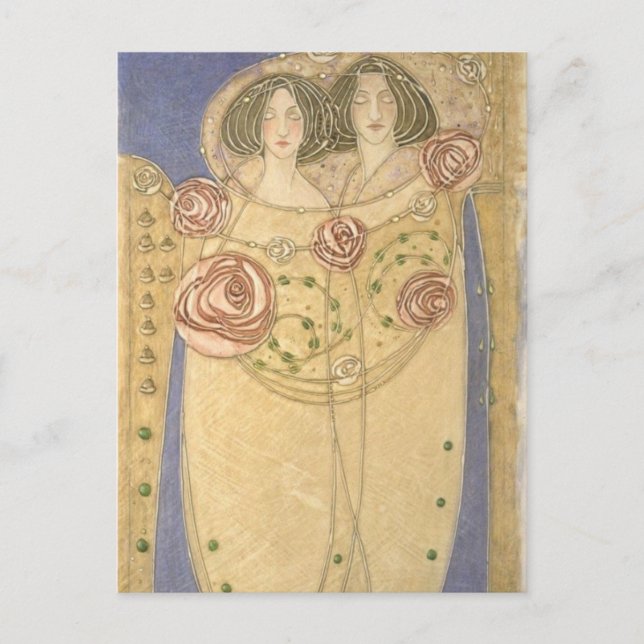 Margaret MacDonald Mackintosh Lovers Postkarte (Vorderseite)