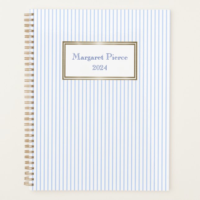 Margaret Pinstripe Planner mit Weiß Planer (Vorderseite)