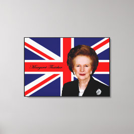 Margaret Thatcher - Britische Flagge Leinwanddruck