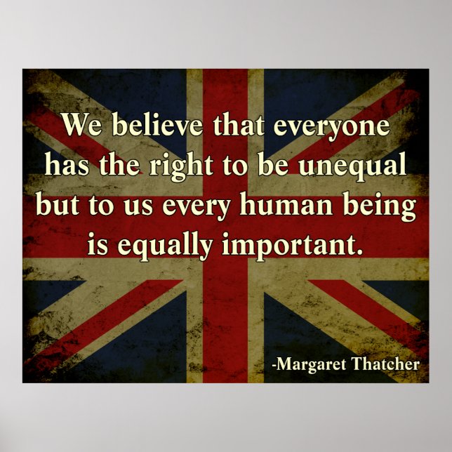 Margaret Thatcher Equality Zitat Poster (Vorne)