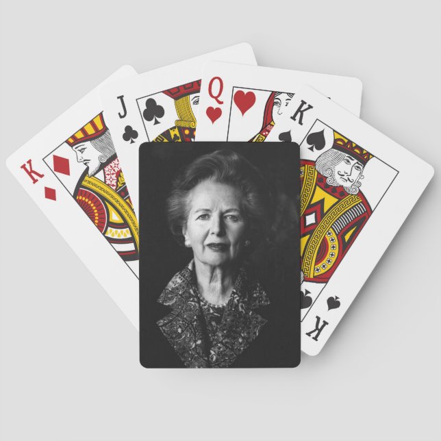 Margaret Thatcher Spielkarten (Schwarz und Weiß) (Rückseite)