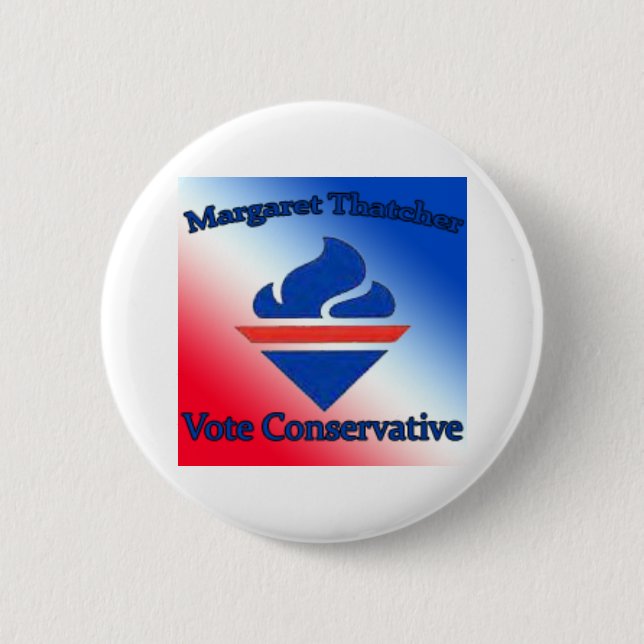 Margaret Thatcher stimmt konservativ Button (Vorderseite)