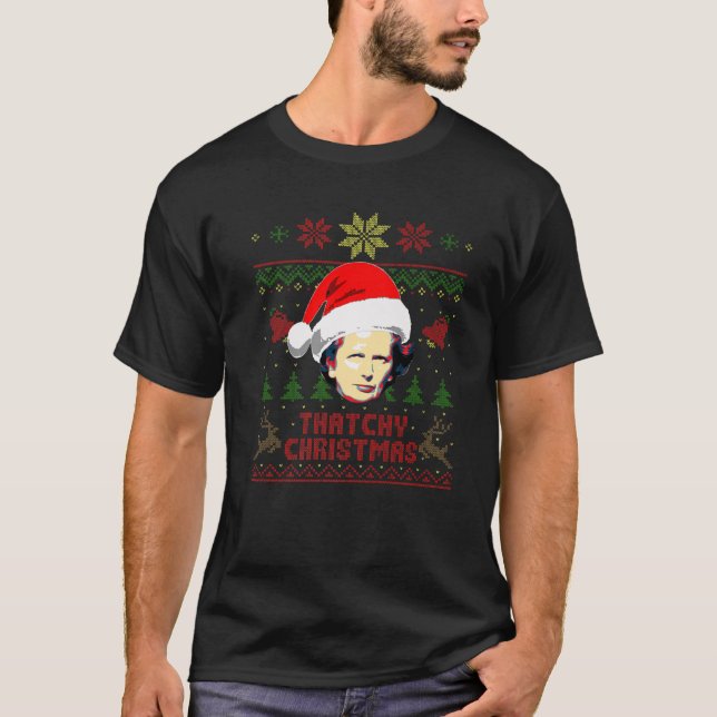 Margaret Thatcher Thatchy Christmas Funny Christma T-Shirt (Vorderseite)