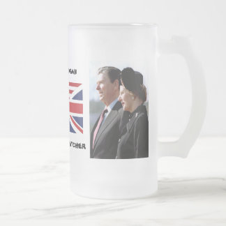 Margaret Thatcher u. Ronald Reagan Mattglas Bierglas