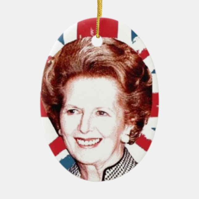 MARGARET THATCHER UNION JACK KERAMIKORNAMENT (Vorne)