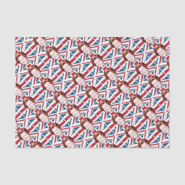 MARGARET THATCHER UNION JACK SEIDENPAPIER (Vorderseite)