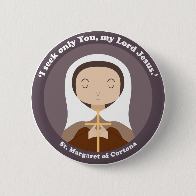 Margaret von Cortona Button (Vorderseite)