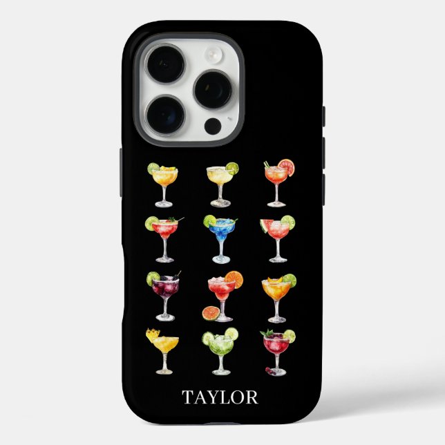 Margarita Anyone Monogrammed iPhone 16 Pro Hülle (Rückseite)