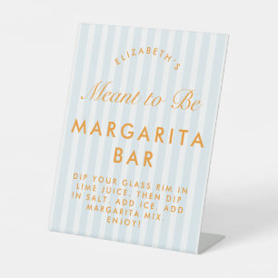 Margarita-Bar Retro Orange & Blau Junggesellinnena Sockelschild