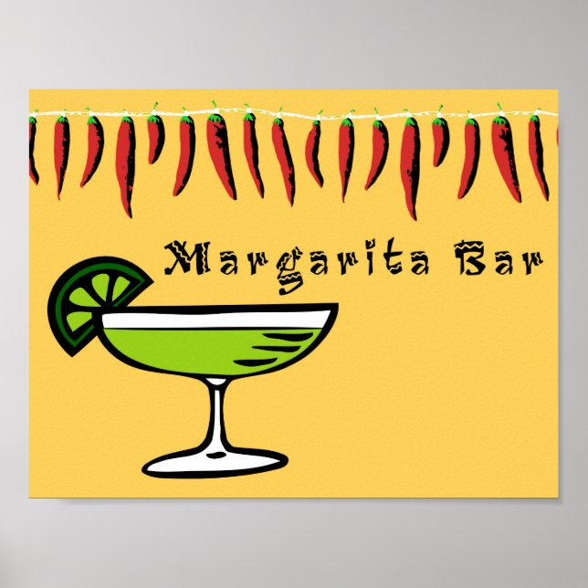 Margarita Bar Sign Poster (Vorne)