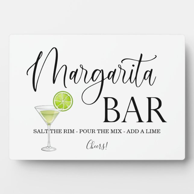 Margarita Bar wedding sign Tabletop Plaque Fotoplatte (Vorderseite)