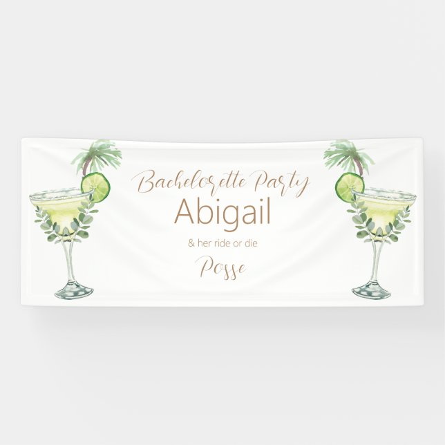 Margarita Beach Ride oder Die Posse Bachelorette Banner (Horizontal)