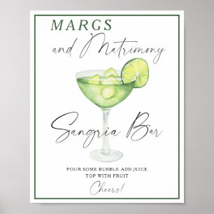 Margarita Brautparty sangria Bar Poster
